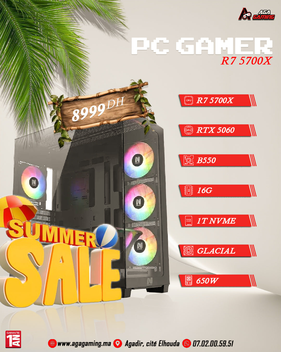PC gamer R7 5700X - RTX 5060 PC gamer R7 5700X - RTX 5060